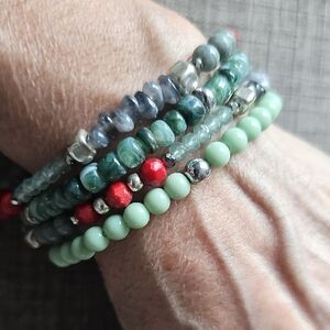 Elegant Multi-Color Beaded Bracelet Set